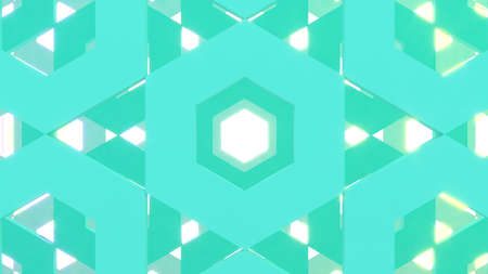 Abstract light green hexagon shapes background,geometric background,3d renderingの写真素材