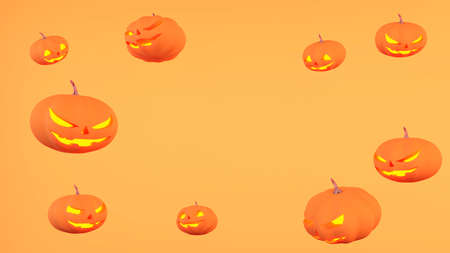 Halloween festival background image,Halloween Holidays and Pumpkin Devils,3d renderingの写真素材