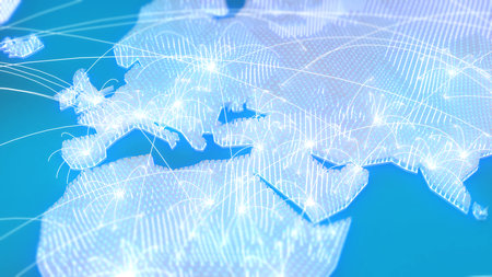 Communication through images 3d illustration, network world picture hologram, network image computer...