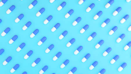 antibiotic on a light blue background,proper care and use of medicines,3D renderingの写真素材