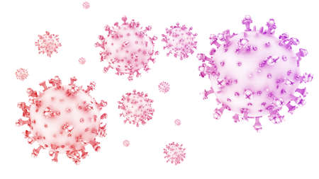 Close-up of a mutant virus, Coronavirus 2019-nCov and influenza virus, Corona virus mutation,3d renderingの写真素材