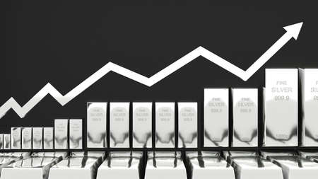 Silver bars 1000 grams pure Silver,business investment and wealth concept.wealth of Silver ,3d...