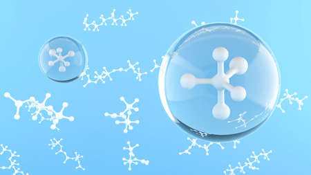 Molecules, Nanotechnology, and research are all part of a science or medical background.の写真素材