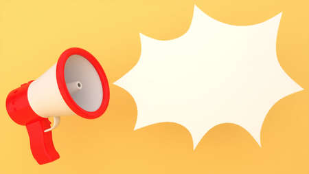 red megaphone on yellow background,Notifications, announcements, keep you informed of important...