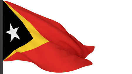 national flag background image,wind blowing flags,3d rendering,Flag of East Timorの写真素材