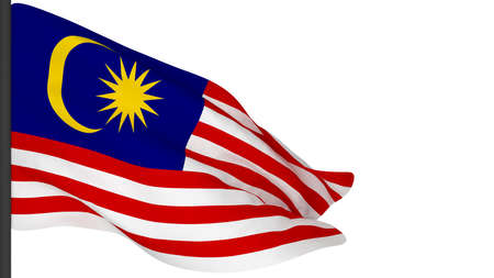 national flag background image,wind blowing flags,3d rendering,Flag of Malaysiaの写真素材
