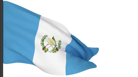 national flag background image,wind blowing flags,3d rendering,Flag of Guatemalaの写真素材