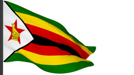 national flag background image,wind blowing flags,3d rendering,Flag of Zimbabweの写真素材