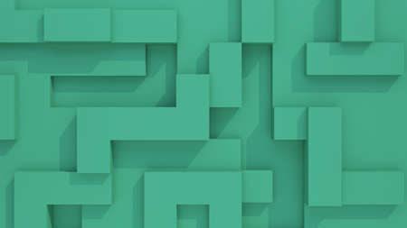 square pattern on green background,abstract high relief square,3d rendering