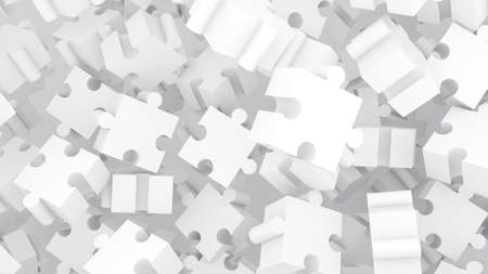 Abstract white jigsaw puzzle concept image.,The concept of finding a way to work,3d renderingの写真素材