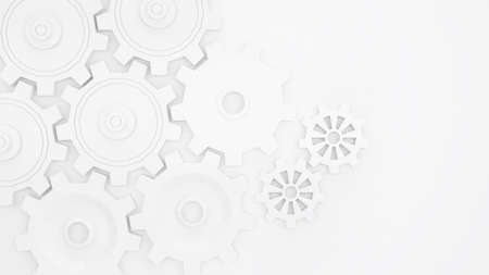 Abstract background white gear on white background,thought process,3d renderingの写真素材