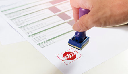 Businessman signing a business project rejection stamp,Failure to pass financial documents,Borrowing and Interest,financial lendingの写真素材