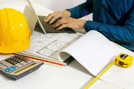Verification of construction drawings,Construction and Systems Engineer,safety at workの写真素材