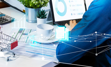 Businessman searching and verifying the correctness of document information.,Management of financial...