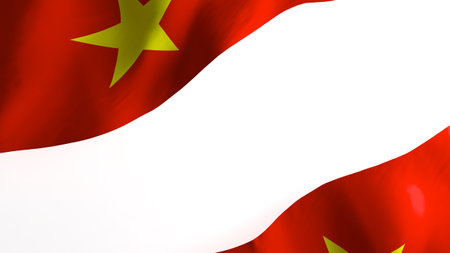 national flag background image,wind blowing flags,3d rendering,Flag of Vietnamの写真素材