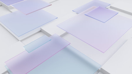 colour glass technology square shape,science and technology concept,3d rendering