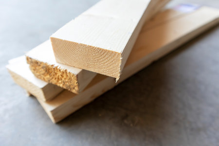 Square timber for inside house structures,woodÂ sizeÂ 100x50mm. on cement floor