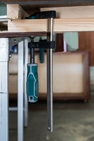 wooden holding devices for carpentryの写真素材