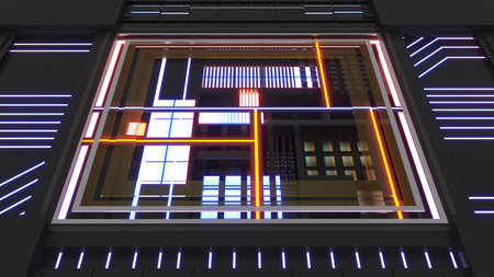 Image of the central processing unit,working processing technology,computer technology in the...