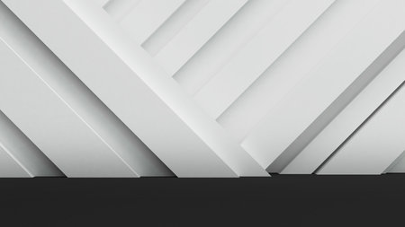 Background wall, oblique shape with white background, Prototype for product presentation. ,3D...