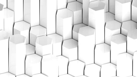 Abstract white hexagon shapes background,geometric background,3d renderingの写真素材