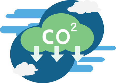 carbon dioxide reduction ,business resource ideas using vector flat illustrations that are designed in a flat design.のイラスト素材