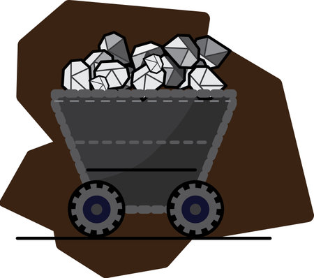 coal mining ,business resource ideas using vector flat illustrations that are designed in a flat design.のイラスト素材