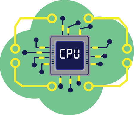 electronic circuits and cpus ,business resource ideas using vector flat illustrations that are designed in a flat design.のイラスト素材