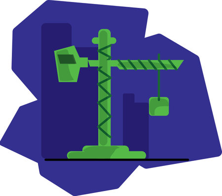 building construction crane ,business resource ideas using vector flat illustrations that are designed in a flat design.のイラスト素材