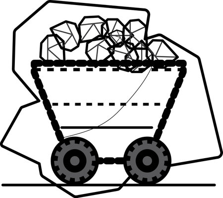 coal mining ,business resource ideas, line art icons, and flat design.のイラスト素材