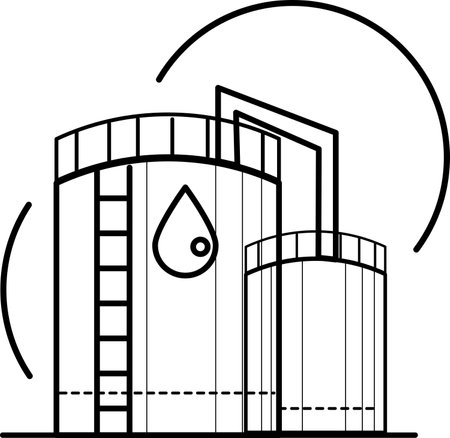 petroleum production ,business resource ideas, line art icons, and flat design.のイラスト素材