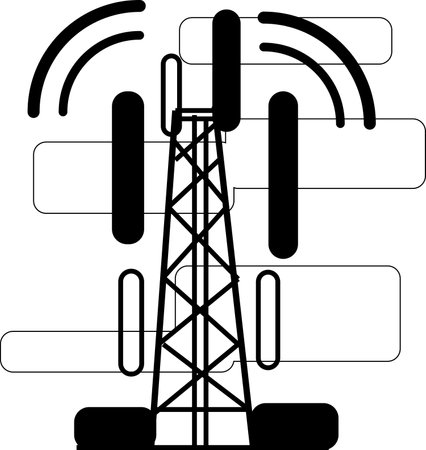 long-distance communication ,Business technology and science concept, flat-styled line art icon.のイラスト素材