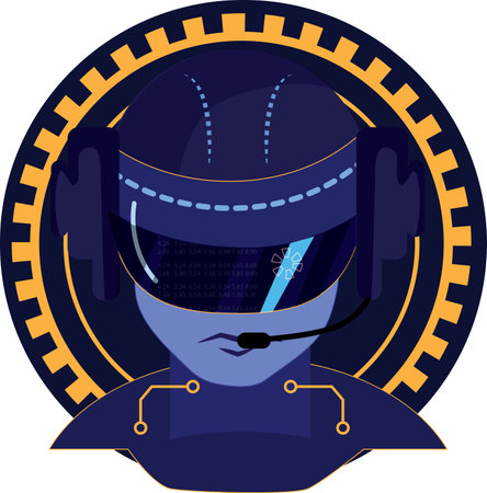cyber technology concept ,Business technology and science topic, illustrated in flat style with a vector.のイラスト素材