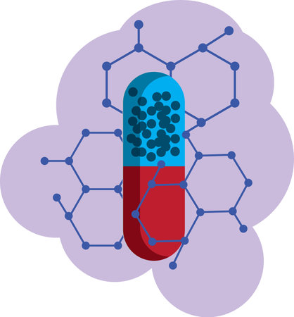 medicine capsules ,medical business ideas, vector flat design illustration, flat design.のイラスト素材