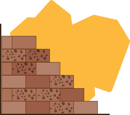 brick wall construction, business concepts for the construction sector, shown in flat vector design.のイラスト素材