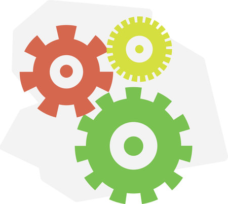 machine wheel operation, business concepts for the construction sector, shown in flat vector design.のイラスト素材