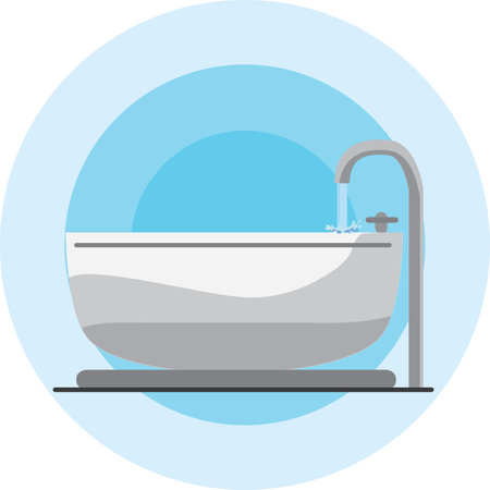 white bathtub, business concepts for the construction sector, shown in flat vector design.のイラスト素材