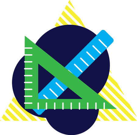 construction drawing tools, business concepts for the construction sector, shown in flat vector design.のイラスト素材