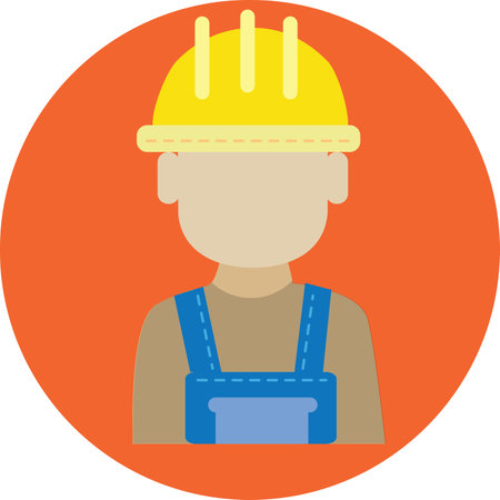 construction worker, business concepts for the construction sector, shown in flat vector design.のイラスト素材