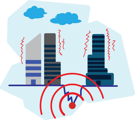 natural disaster, earthquake ,ideas for corporate resources presented in a flat designのイラスト素材