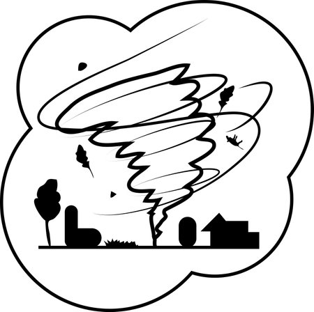 natural disaster, storm ,natural disaster,ideas for corporate resources presented in line art icons, and flat design.のイラスト素材
