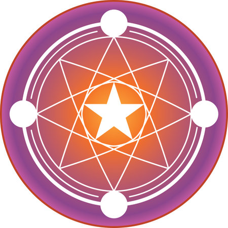 fantasy magic circle Create magic circles and cast spells.,Destiny of Stars and Adventure, Witches, wizards, and the magic realmのイラスト素材