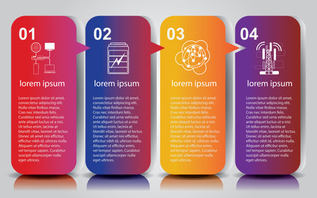 scientific template, graphic templates, infographic design layouts, functional design, diagrams, flowcharts, web design, bannersのイラスト素材