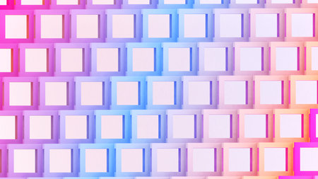 Abstract light colour chaotic square bar structure background, geometric background, 3d renderingの写真素材
