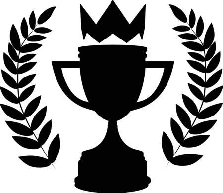winner trophy silhouetteのイラスト素材
