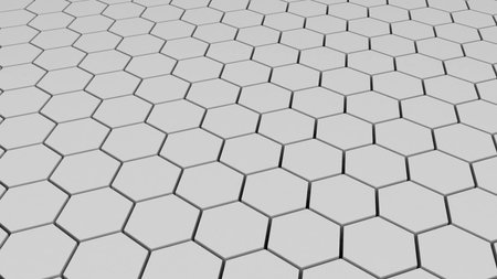 Abstract white hexagon shapes background,geometric background,3d renderingの写真素材