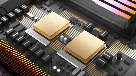 Image of the central processing unit,working processing technology,computer technology in the...
