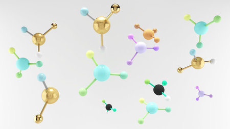 Science or medical background with molecules, Nano technology and research,3d illustration,3d renderingの写真素材