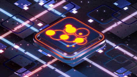 Computer system connection point,Abstract technology of central processing unit,working processing,3d renderingの写真素材