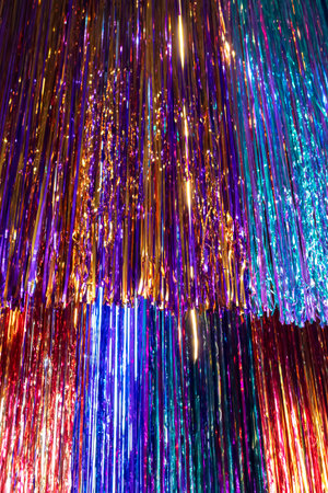 Abstract rainbow lines reflecting sparkling lightの写真素材